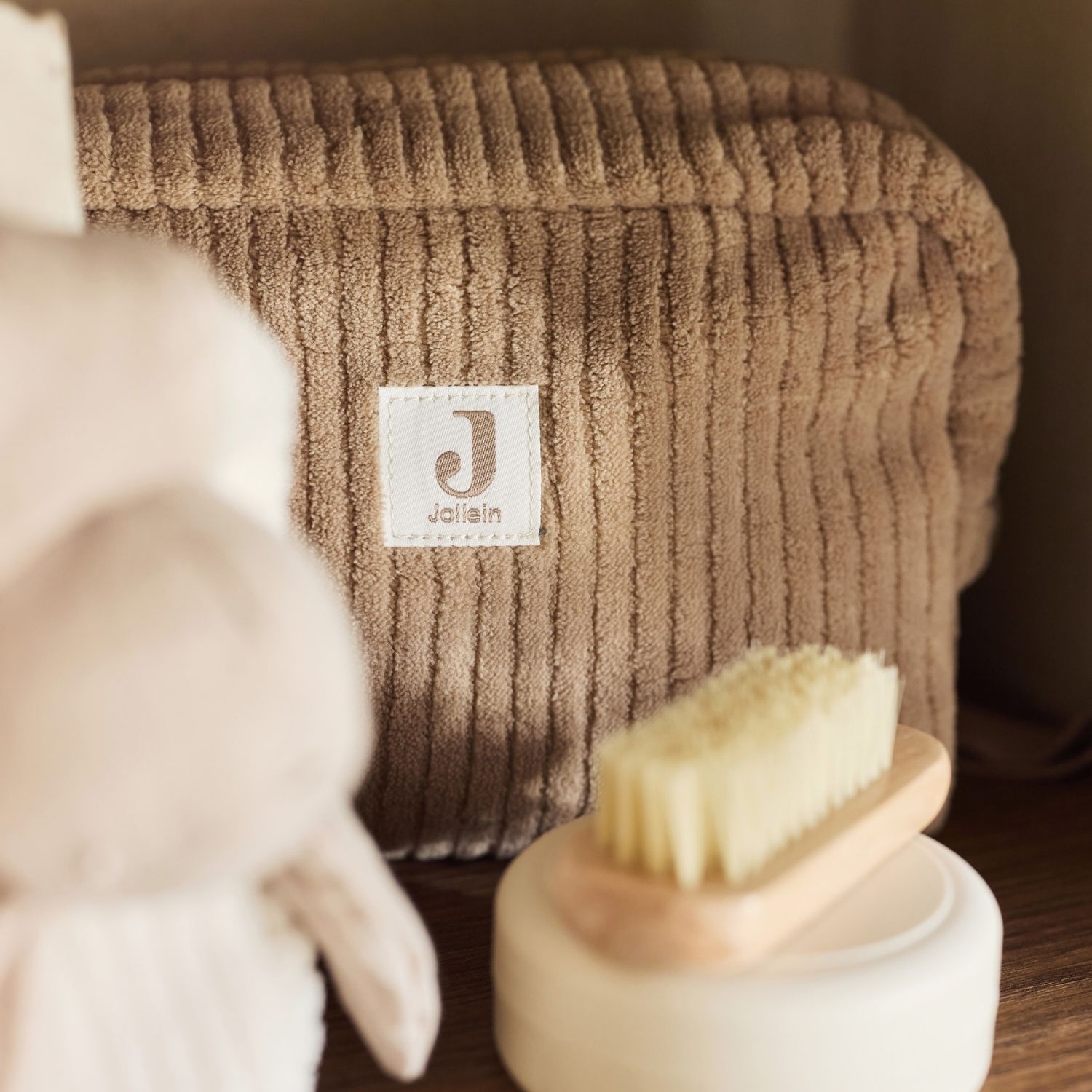 Trousse de toilette Cloudy Rib Milky Coffee (Jollein) - Image 2