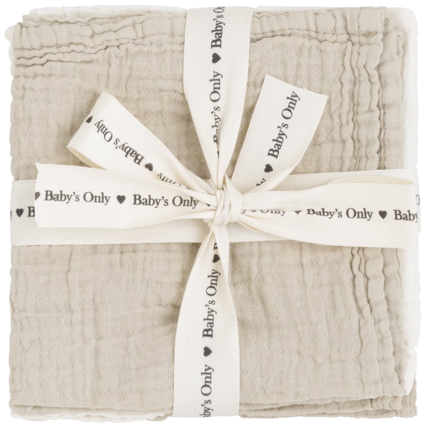 Lot de 3 mini lange Tender Beige-Linen (30 x 30 cm) (Baby's Only) - Image 5