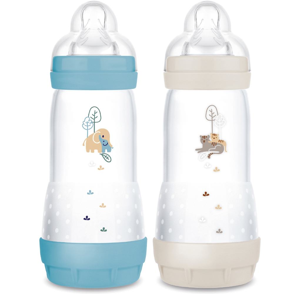 Mam - 2 biberons Easy Start anti-colique 320ml Océan+Sable Tétine débit 3