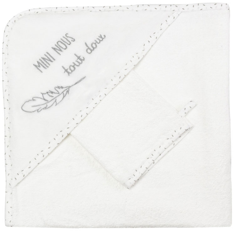 Cape de bain + gant Mini nous tout doux (70 x 70 cm) (Trois Kilos Sept) - Couverture