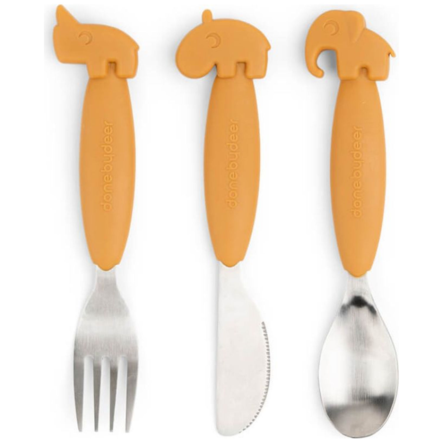 Set de 3 couverts Easy-grip Deer friends Moutarde (Done by deer) - Image 1