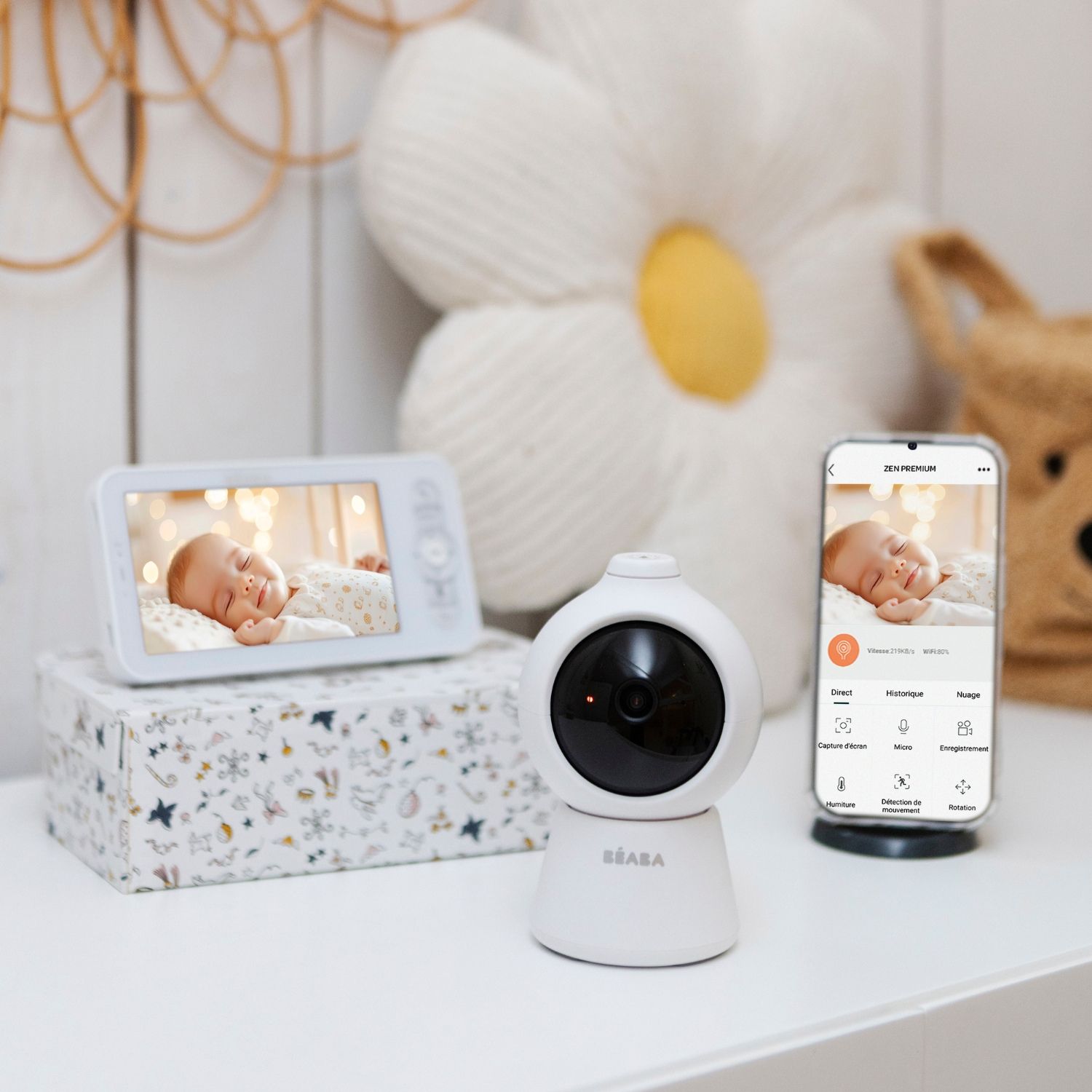 Ecoute bébé Vidéo Zen Smart AI Blanc (Béaba) - Image 1
