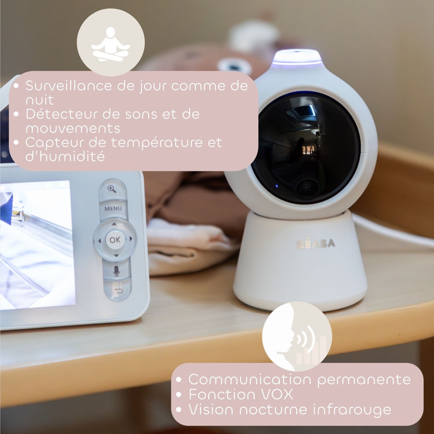 Ecoute bébé Vidéo Zen Smart AI Blanc (Béaba) - Image 6