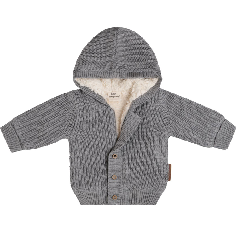 Baby's Only - Gilet à capuche en teddy coton bio Soul gris (3 mois)