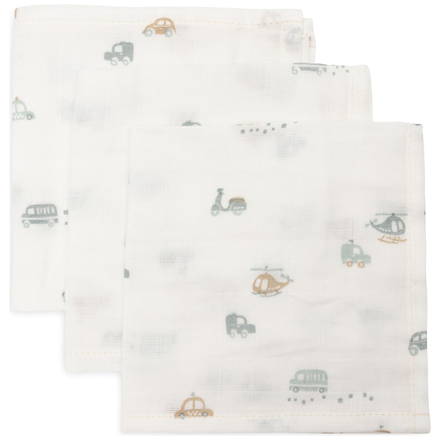 Lot de 3 mini langes en gaze de coton On the Go (31 x 31 cm) (Jollein) - Image 1