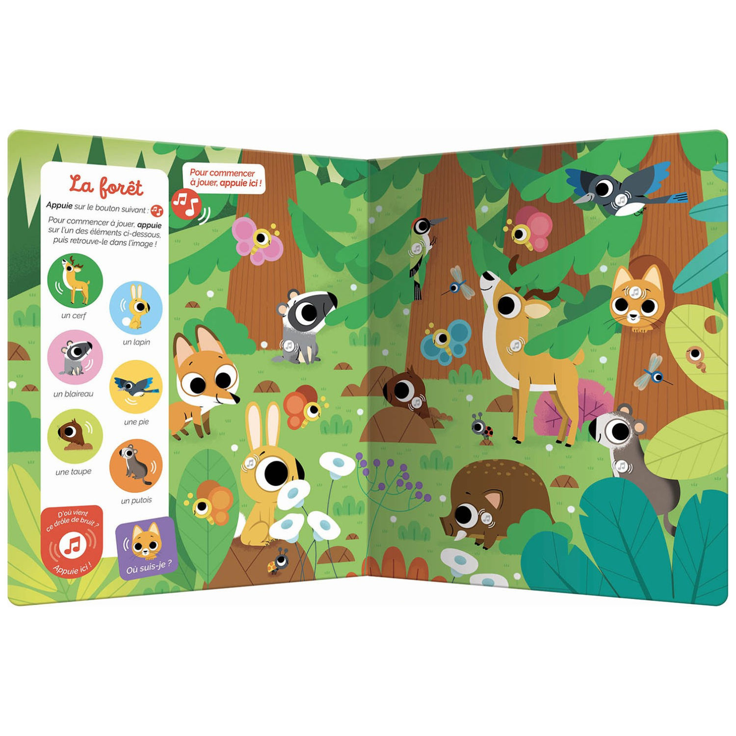 Livre sonore cherche et trouve des tout-petits Les animaux (Auzou Editions) - Image 1