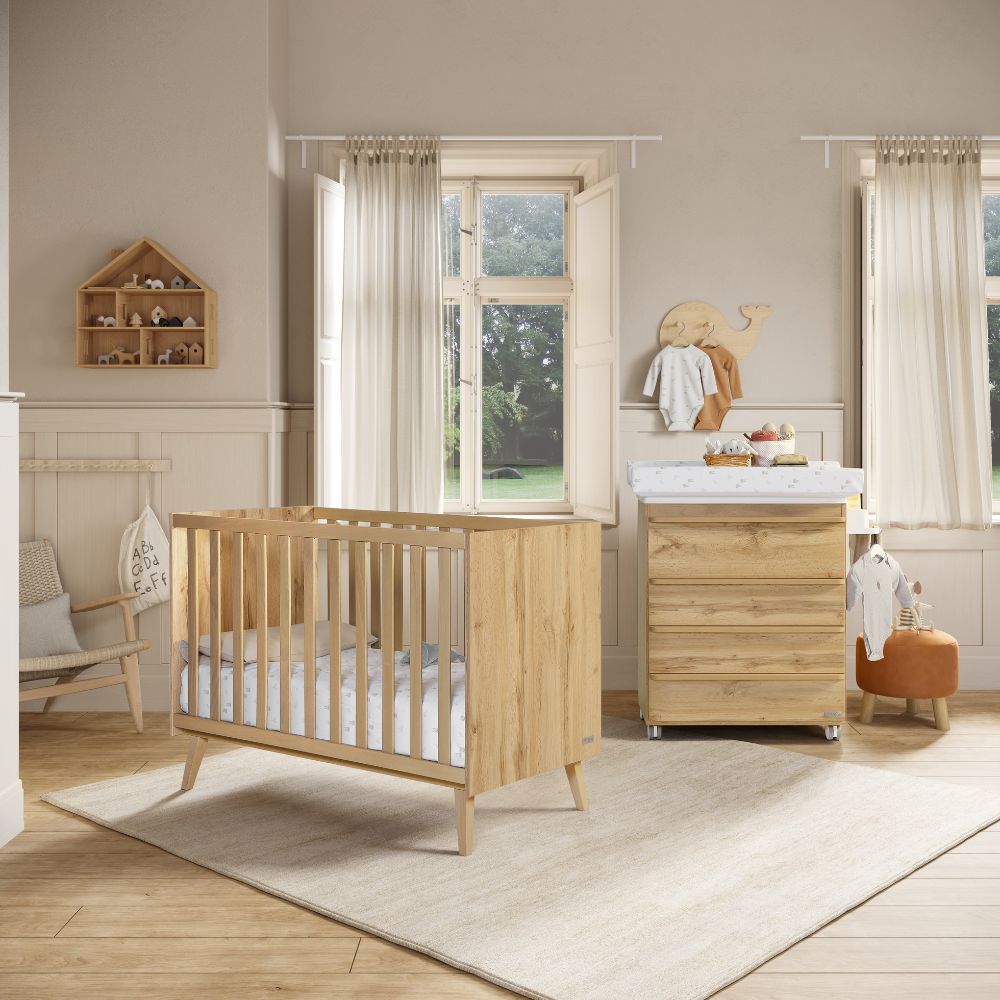 Lit bébé évolutif Martha finition chêne (120 x 60 cm) (Micuna) - Image 1