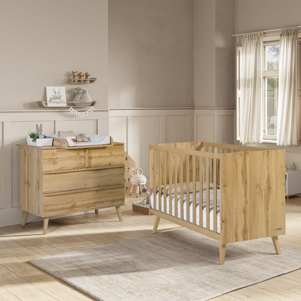 Lit bébé évolutif Martha finition chêne (120 x 60 cm) (Micuna) - Image 3