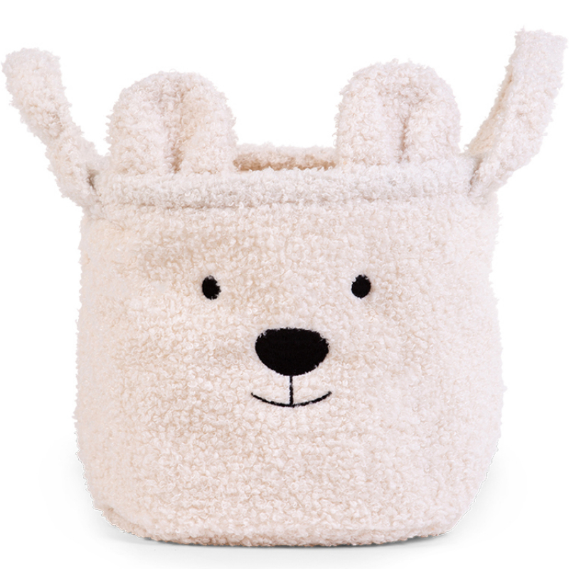 Childhome - Panier de rangement Teddy écru (25 x 20 cm)