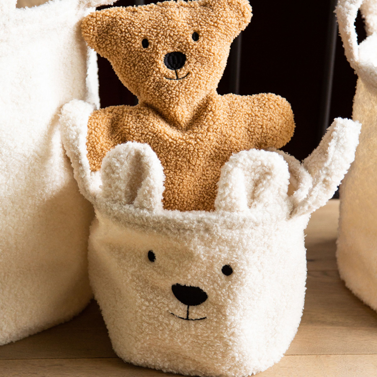 Panier de rangement Teddy écru (25 x 20 cm) (Childhome) - Image 3