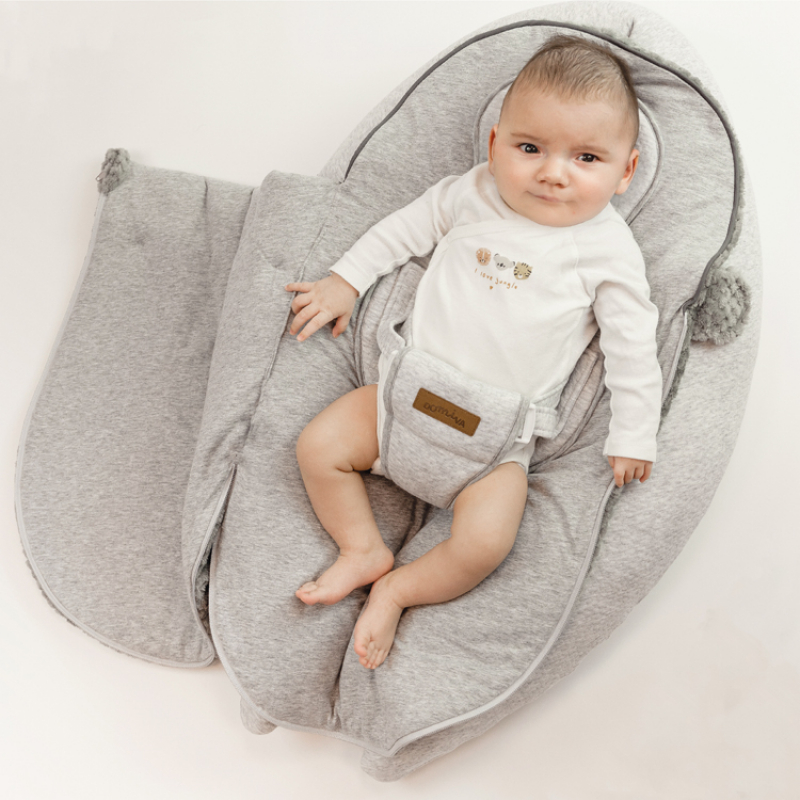 Coussin de grossesse et nid d'ange 2 en 1 Soft Nova gris (Domiva) - Image 4