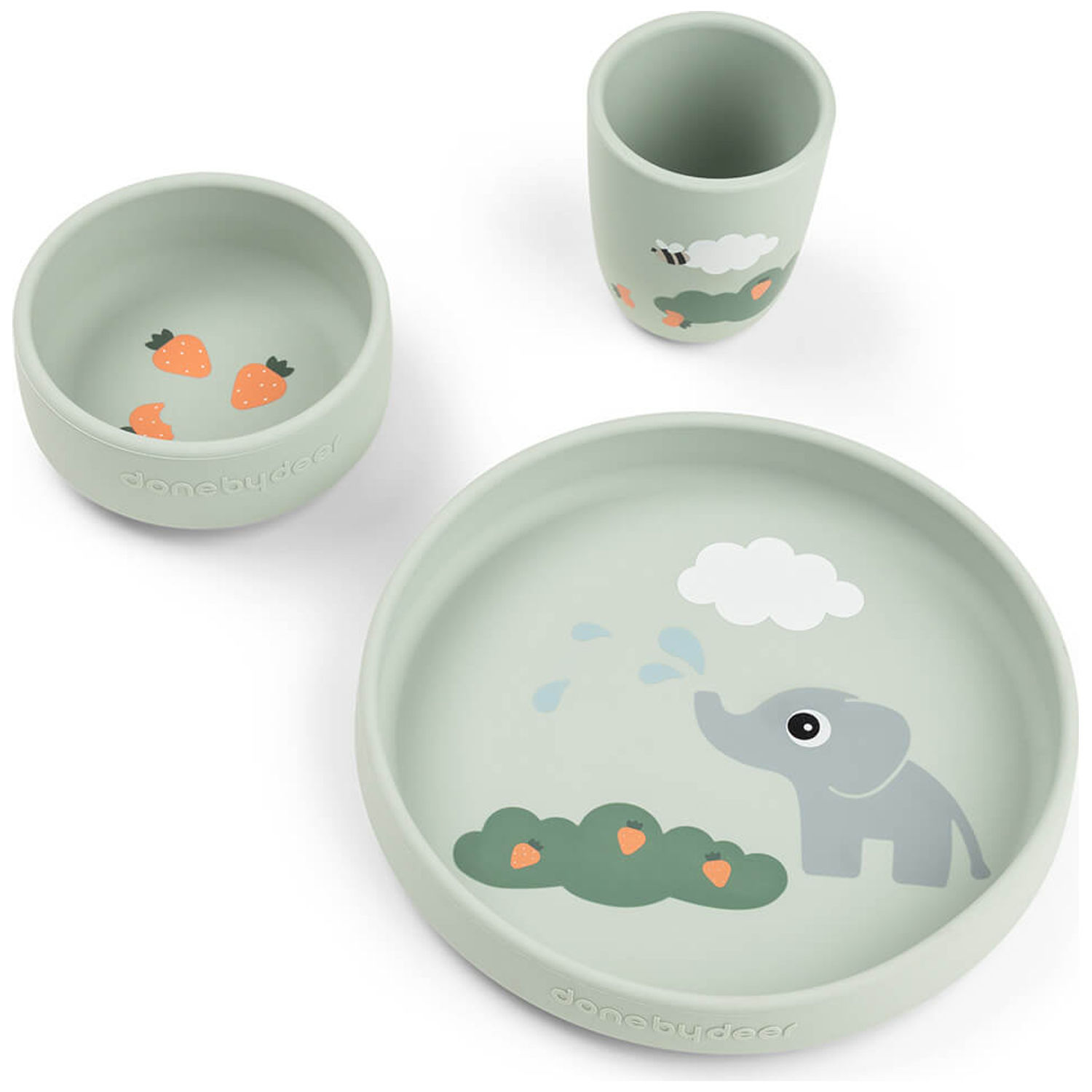 Done by deer - Coffret repas ventouse Elphee Vert