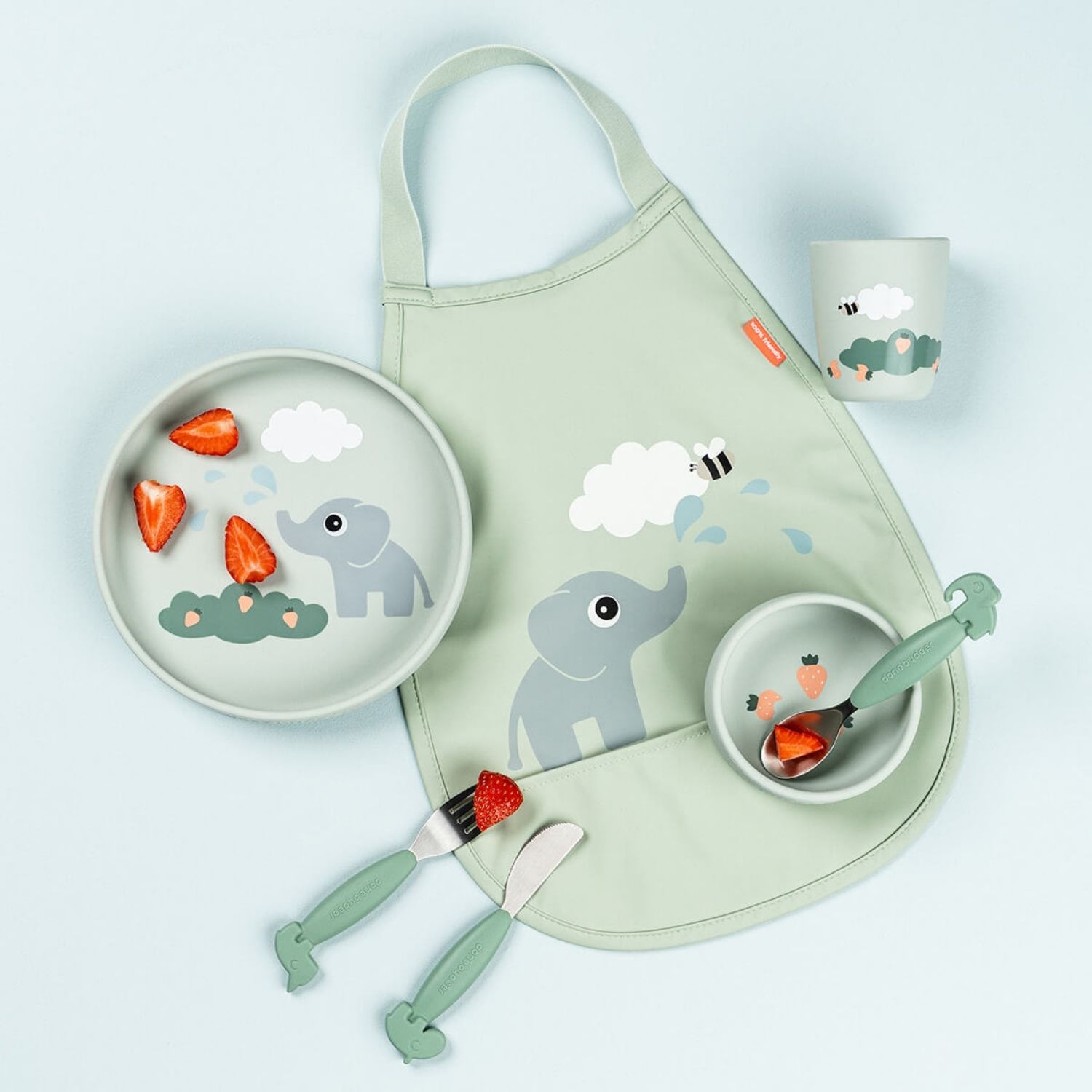 Done by deer - Coffret repas ventouse Elphee Vert