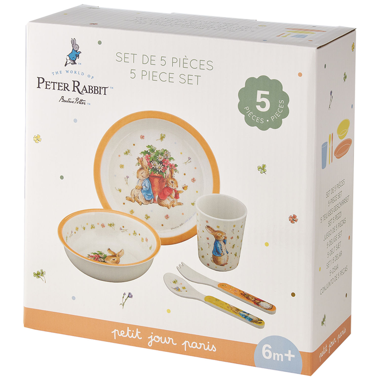 Coffret cadeau 5 pièces Pierre Lapin abricot (Petit Jour Paris) - Image 4