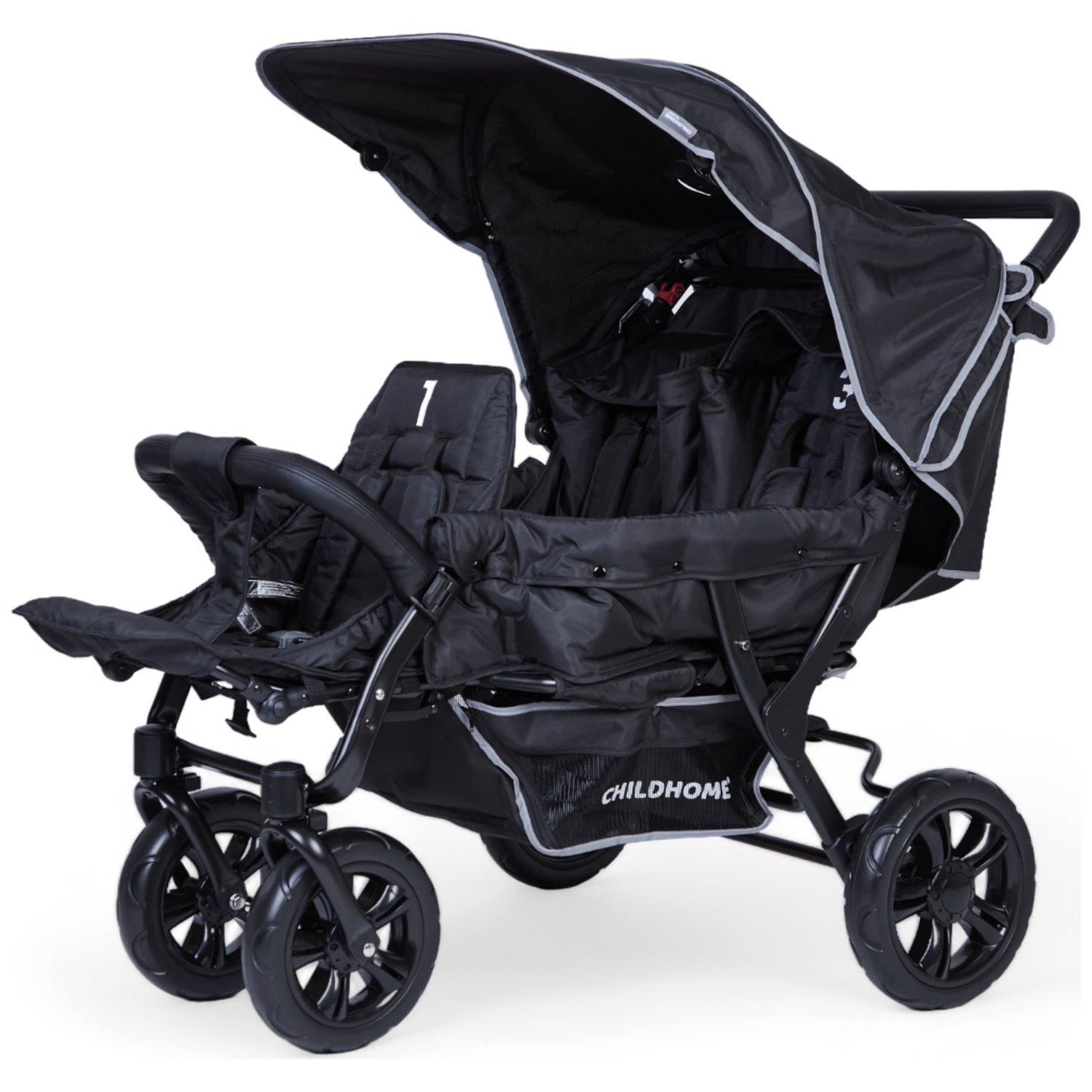 Poussette triplet noire