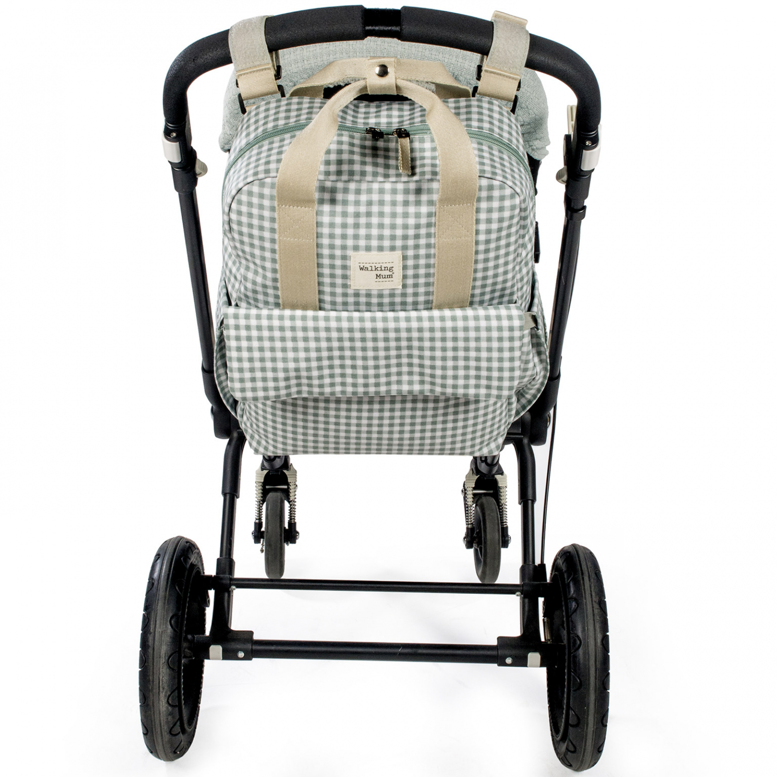 Sac à dos à langer I love Vichy vert (Walking Mum) - Image 9