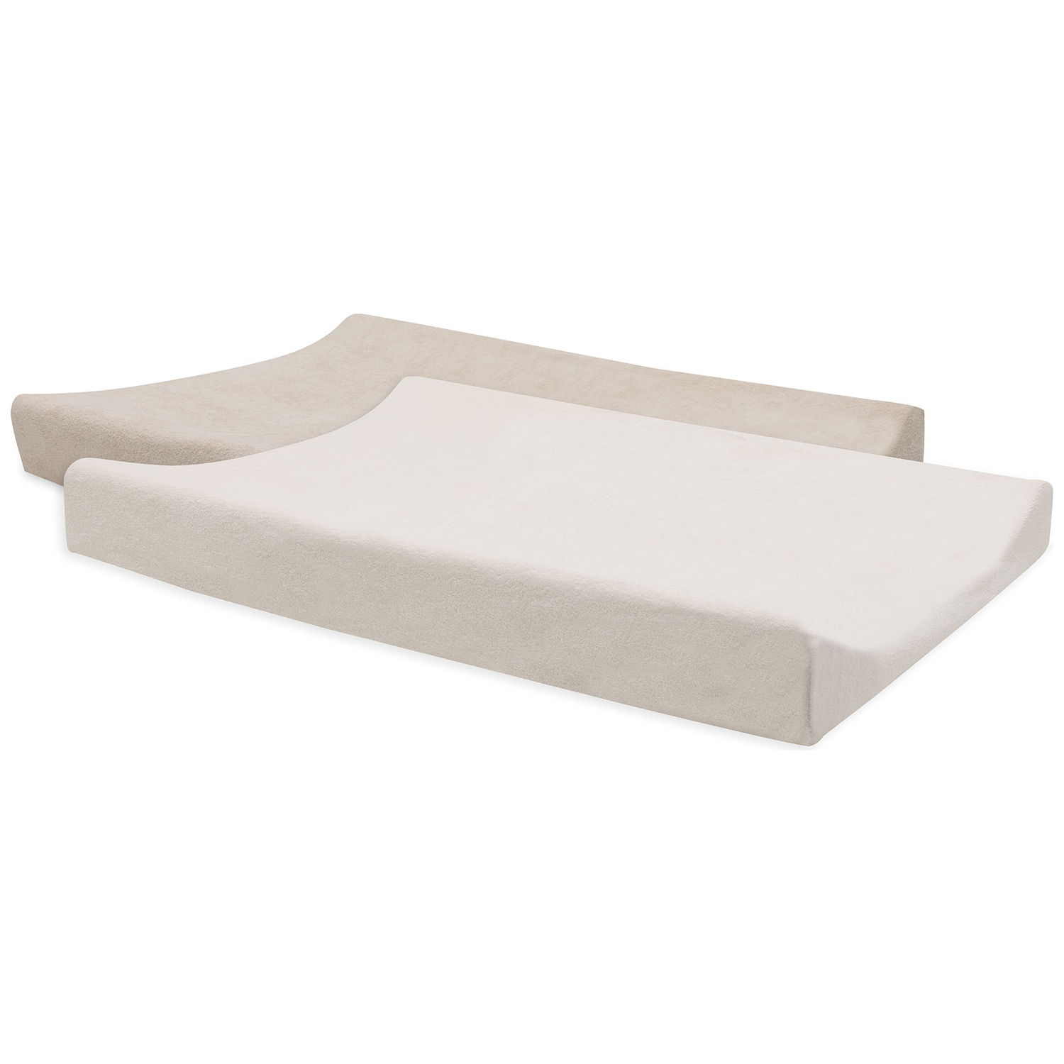 Jollein - Lot de 2 housses de matelas à langer en éponge Oatmeal-Sand (50 x 70 cm)