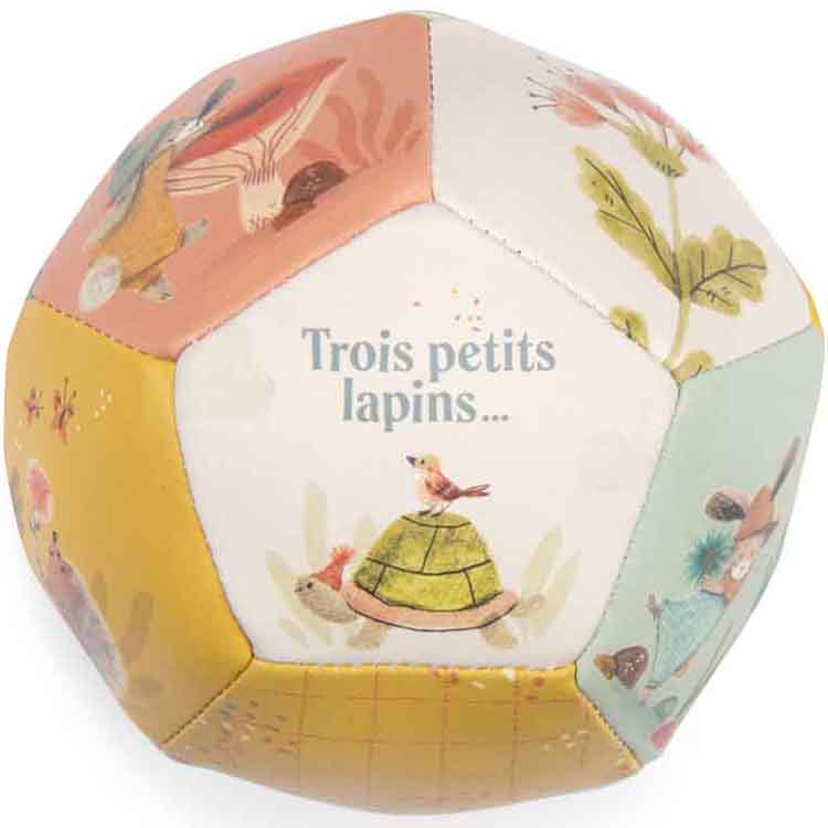 Moulin Roty - Ballon souple Trois petits lapins (10 cm)