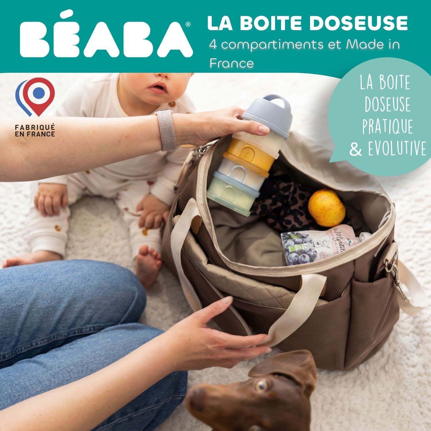Boîte doseuse 4 compartiments Galet Translucide (Béaba) - Image 4
