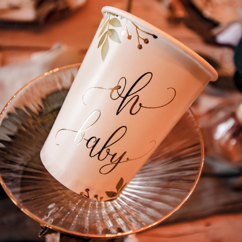 Lot de 8 gobelets en carton Oh Baby (Arty Fêtes Factory) - Image 1