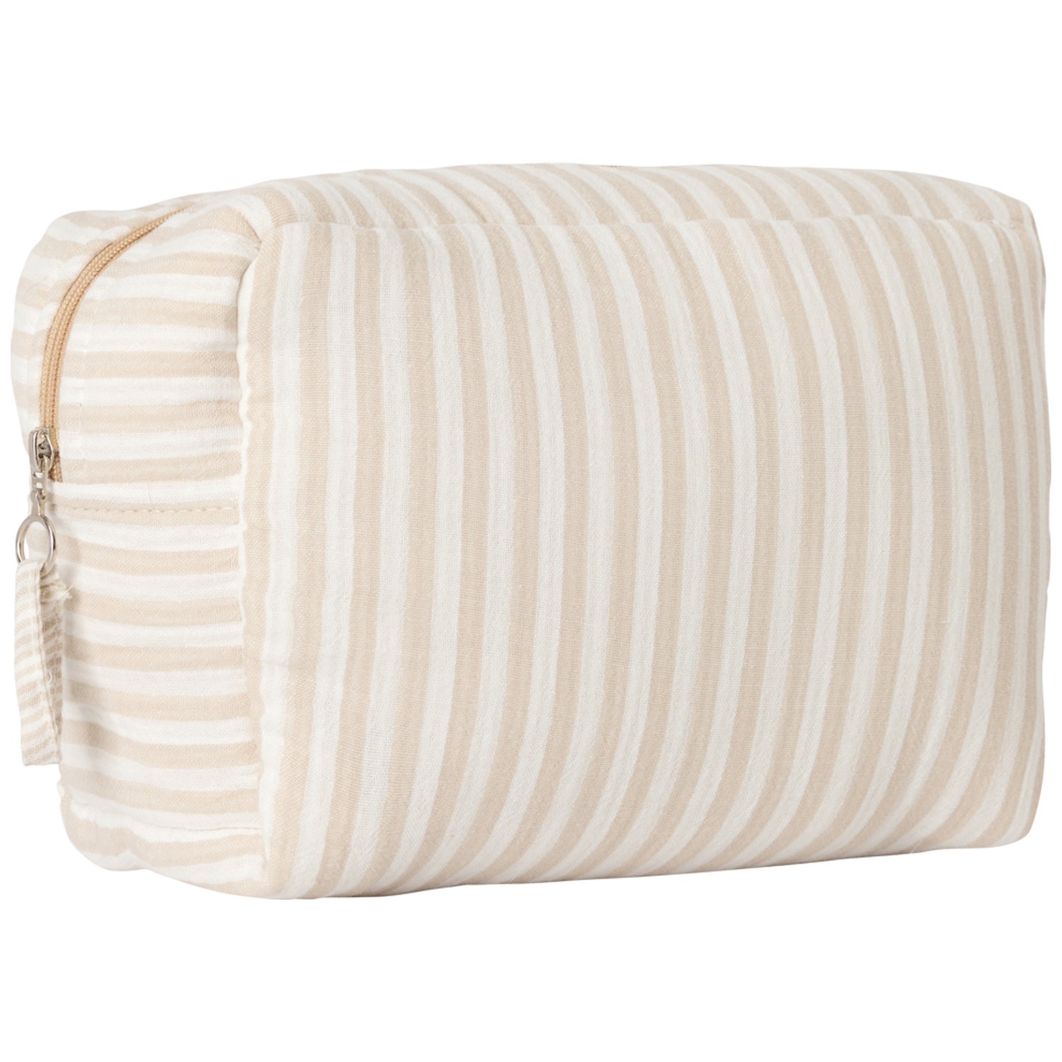 Bb&Co - Trousse de toilette gaze de coton beige rayé galet