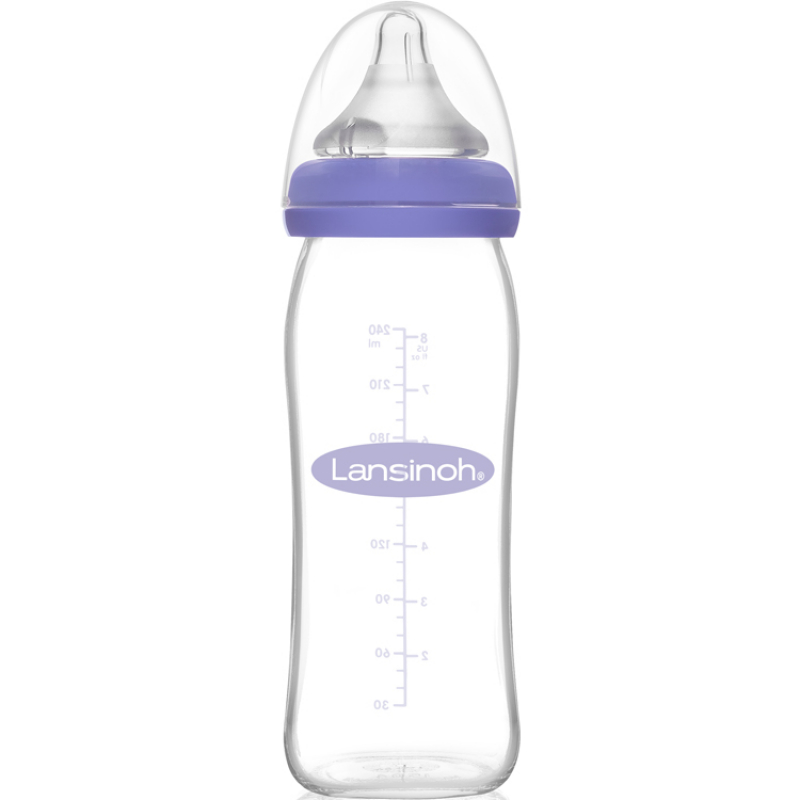 Biberon en verre Natural Wave spécial allaitement (240 ml) (Lansinoh) - Image 3