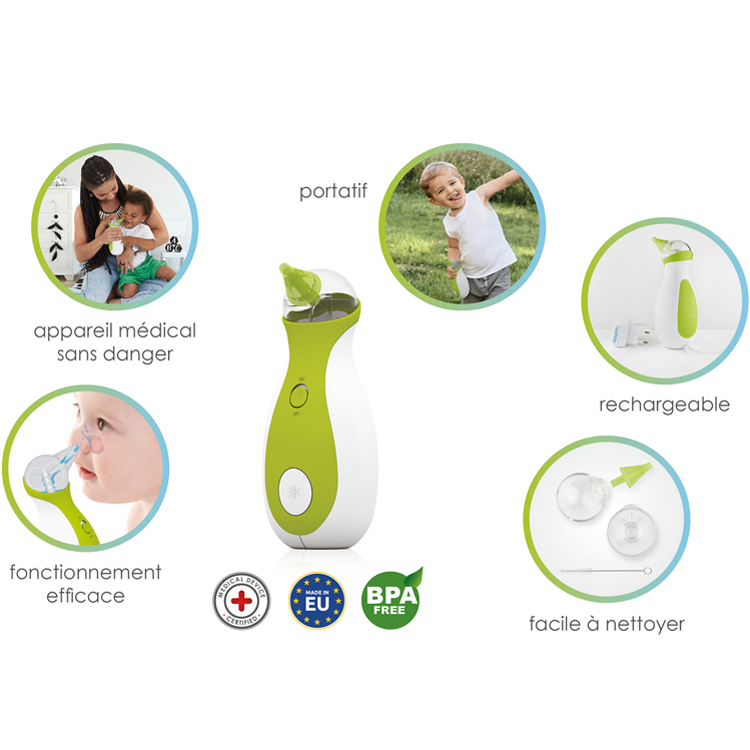Mouche bébé portable Nosiboo Go vert (Nosiboo) - Image 3