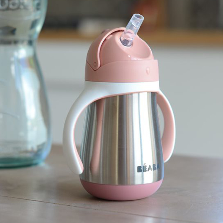 Gourde à paille en inox Old pink (250 ml)