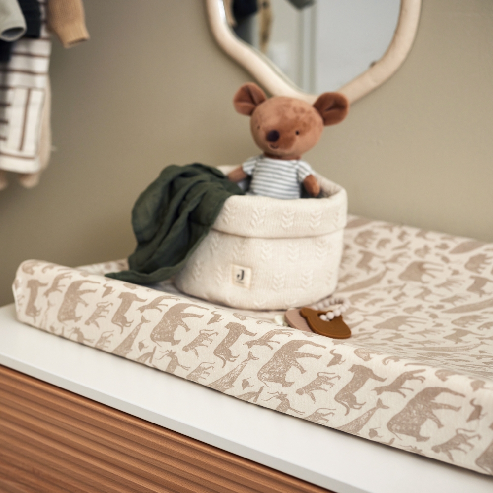 Housse matelas à langer en jersey Animals Nougat (50 x 70 cm) (Jollein) - Image 1