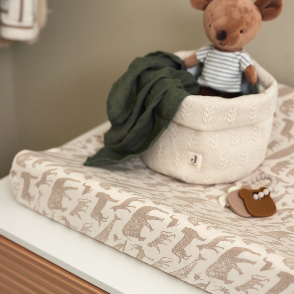 Housse matelas à langer en jersey Animals Nougat (50 x 70 cm) (Jollein) - Image 3