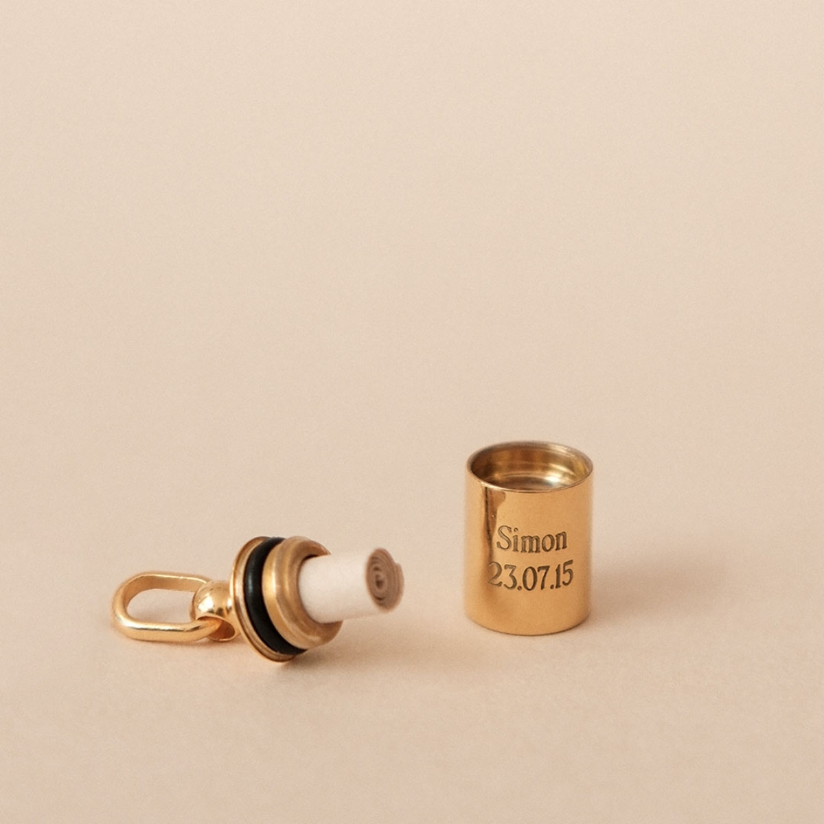 Mon Petit Poids - Pendentif Mon Petit Secret enfant personnalisable (plaqué or jaune)