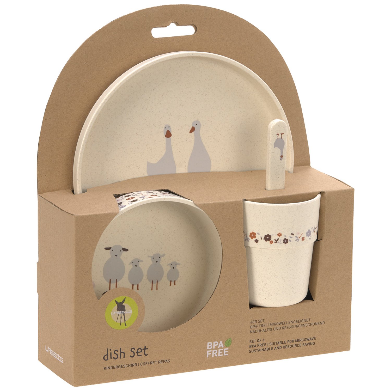Coffret repas Tiny Farmer mouton et oie naturel (Lässig) - Image 2