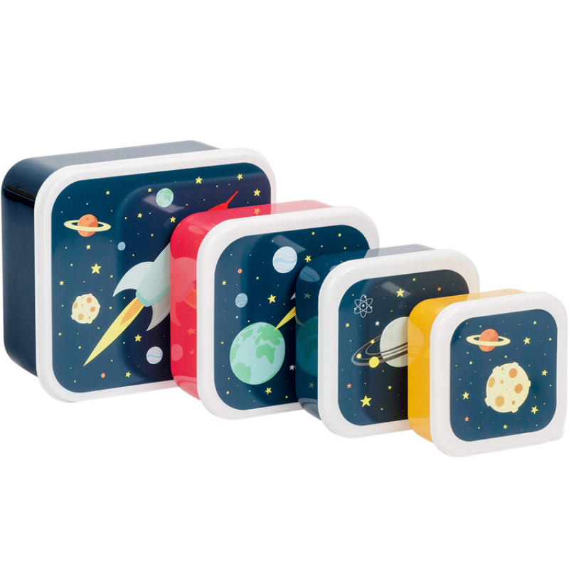 Lot de 4 boîtes à goûter Espace (A Little Lovely Company) - Image 1