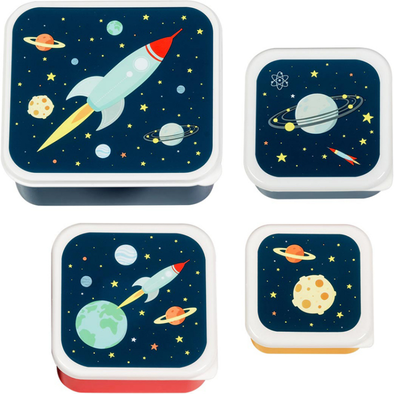 Lot de 4 boîtes à goûter Espace (A Little Lovely Company) - Image 5