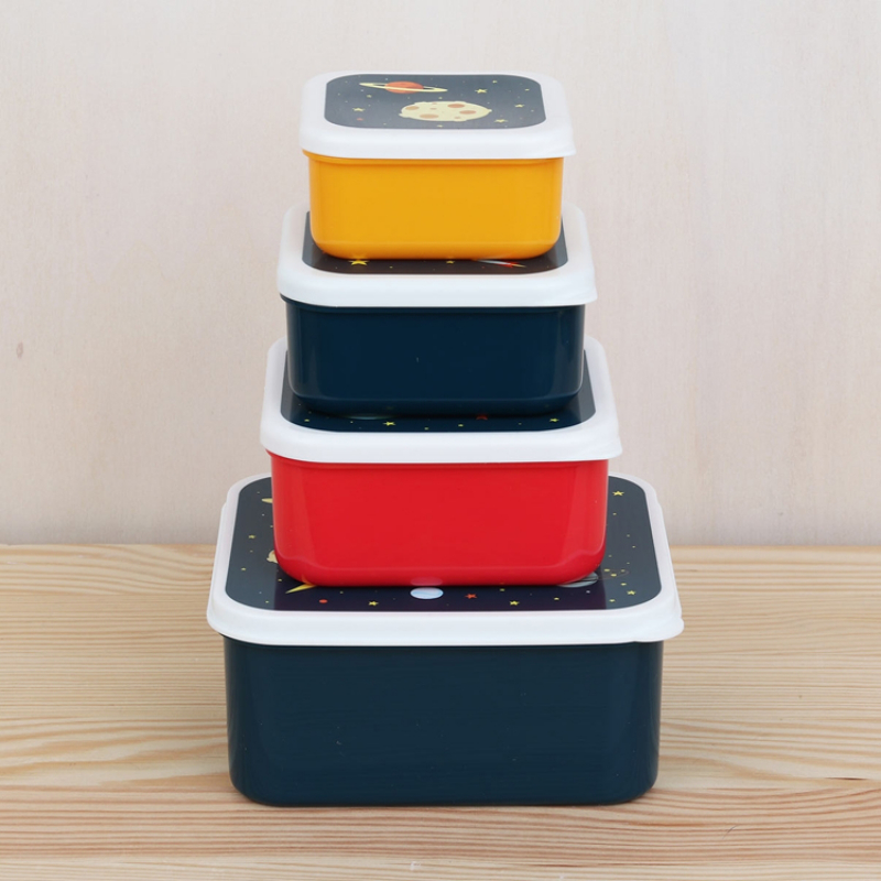 Lot de 4 boîtes à goûter Espace (A Little Lovely Company) - Image 3