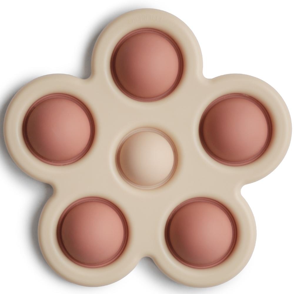 Mushie - Jouet en silicone Fleur Rose-Blush-Shifting sand