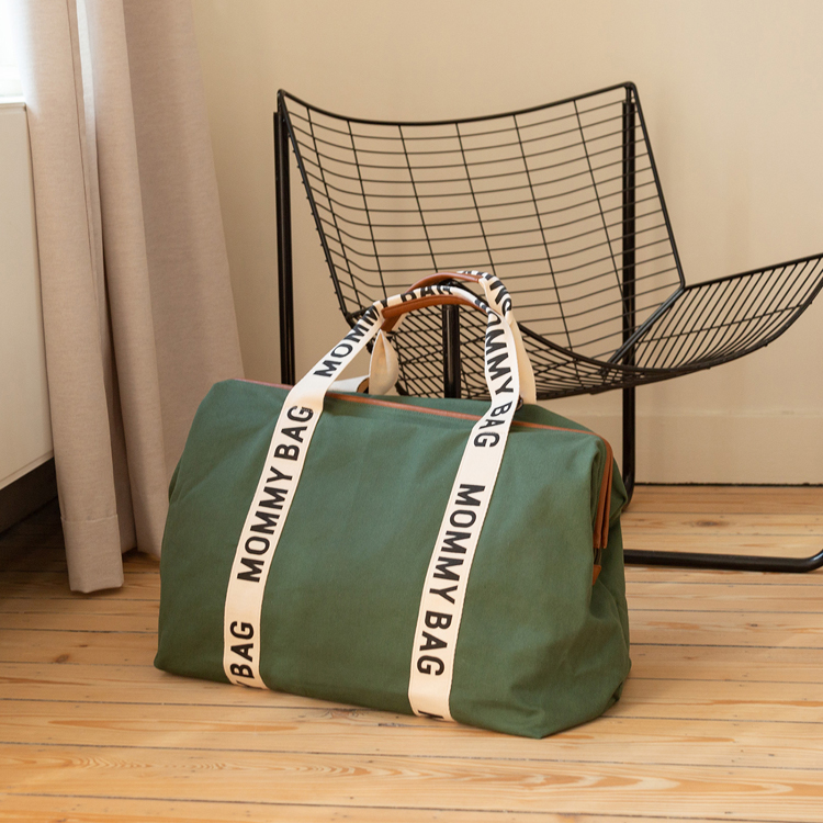 CHILDHOME Sac &agrave; langer Mommy Bag Signatur Canvas vert