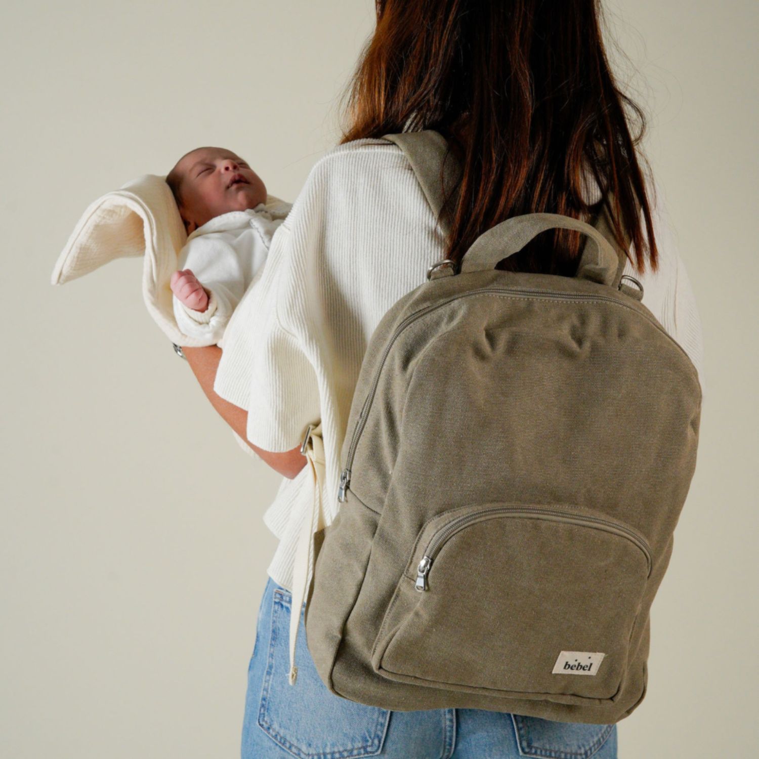 Sac à dos à langer Nomade Beige (BEBEL) - Image 1