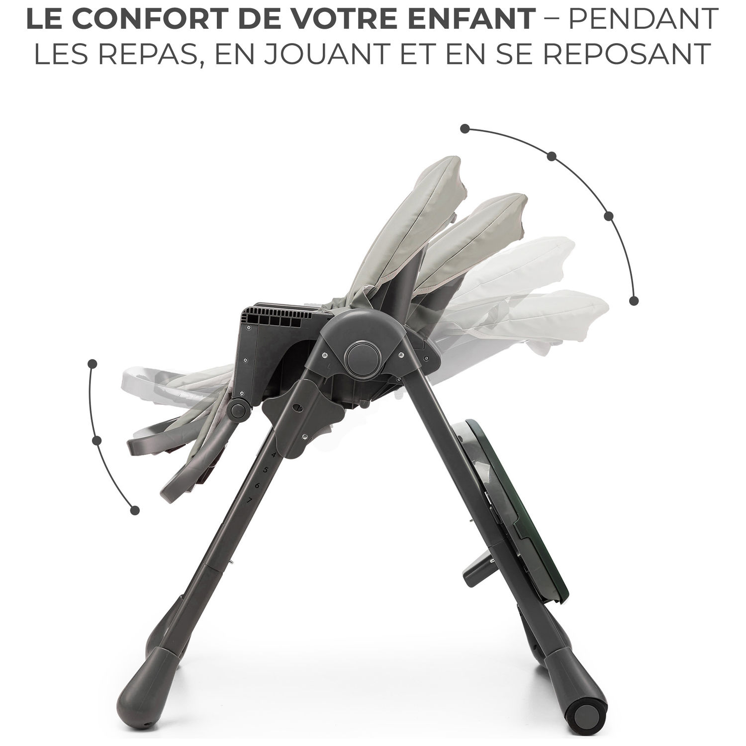 Chaise haute 2 en 1 Tummie Grey (Kinderkraft) - Image 5