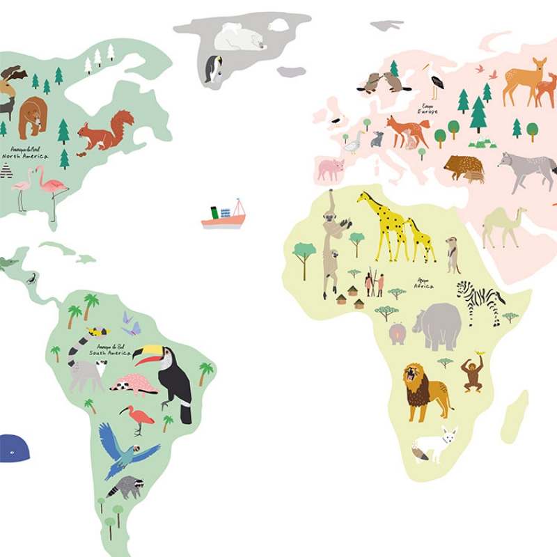 Stickers géants Animaux du monde (160 x 80 cm) (MIMI'lou) - Image 4