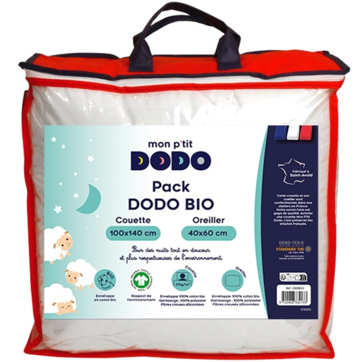 Pack bio couette et oreiller (100 x 140 cm) (Mon P'tit Dodo) - Image 4
