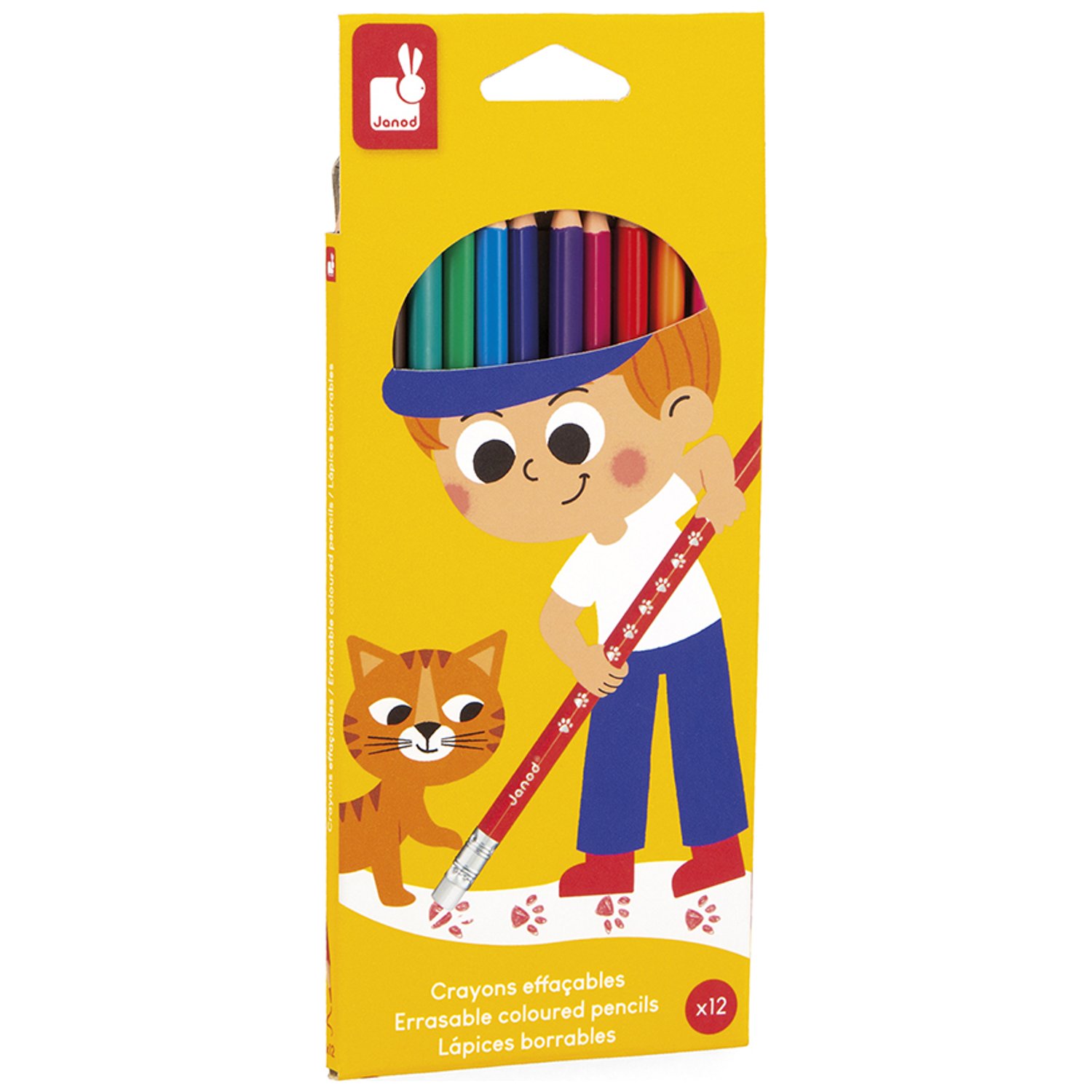 Lot de 12 crayons effaçables