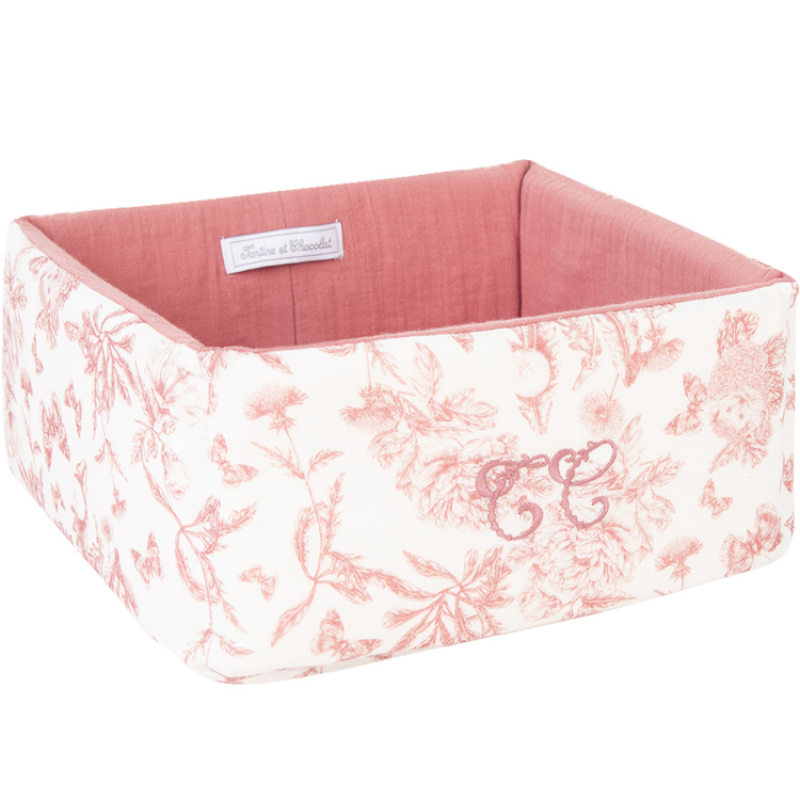 Panier de toilette Toile de Jouy (25 x 25 cm)