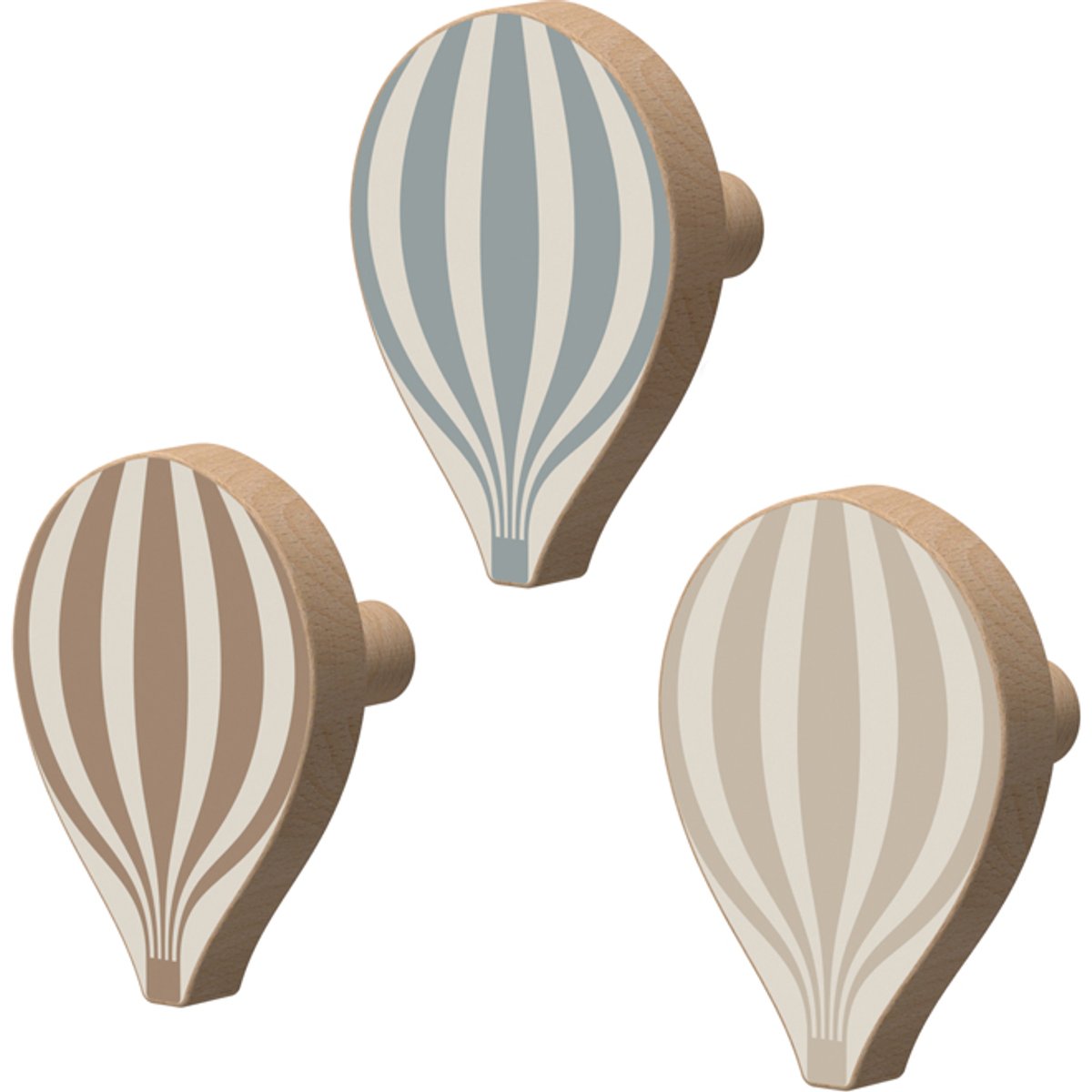 Cam Cam Copenhagen - Lot de 3 patères Montgolfière