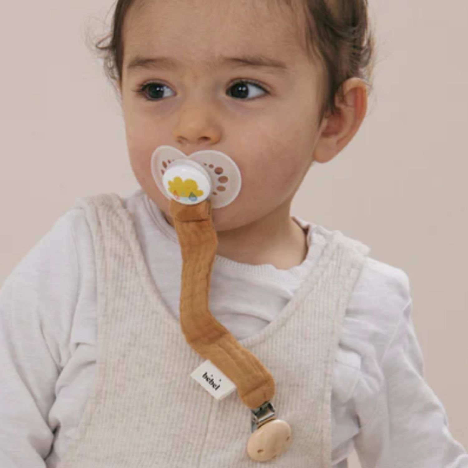 BEBEL - Attache tétine Comme un bonbon camel