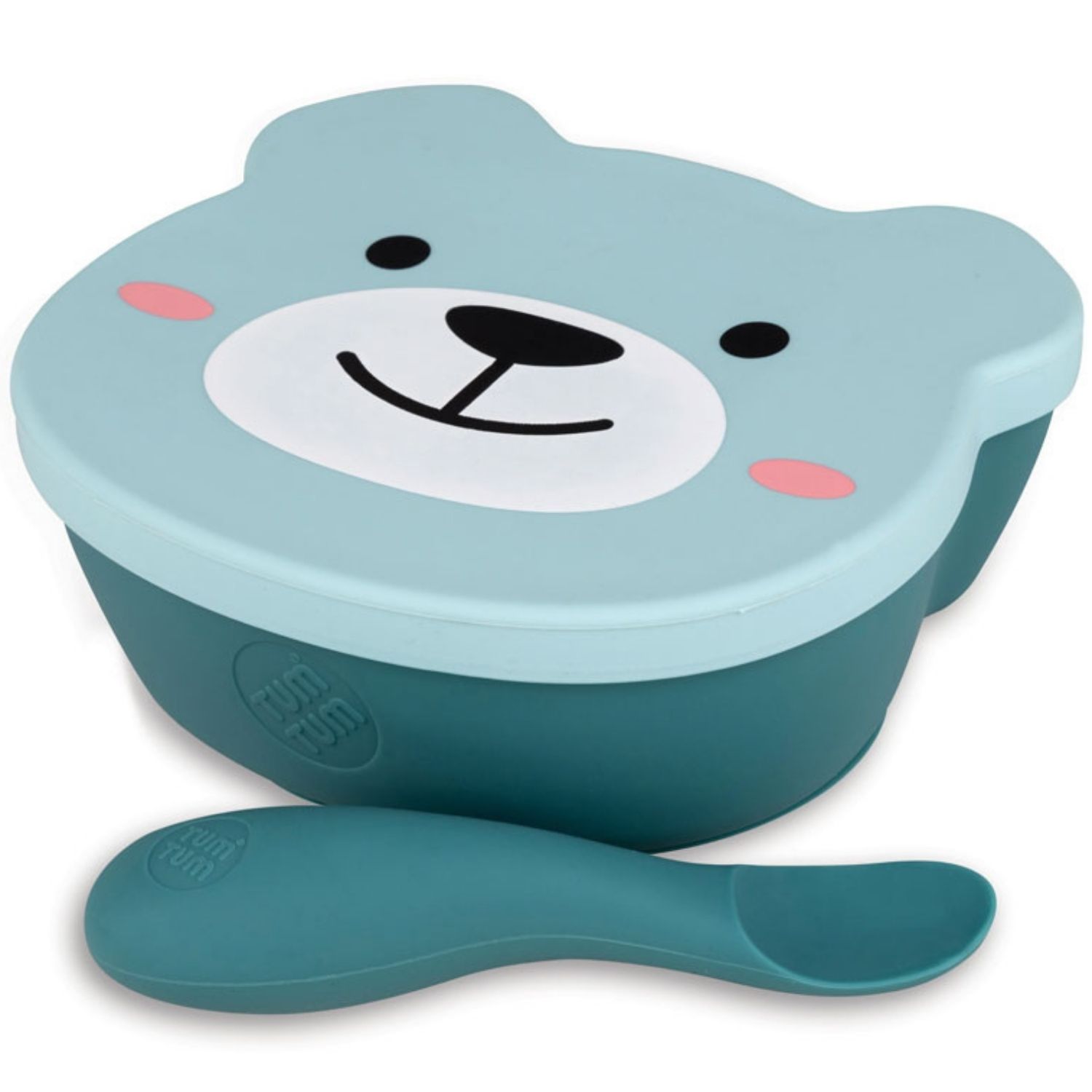 Set bol à ventouse et cuillère en silicone Ourson Bleu