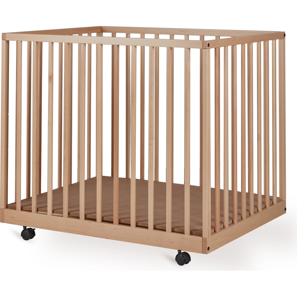 Parc Mori avec roulettes Naturel (95 x 75 cm) (Quax) - Image 1