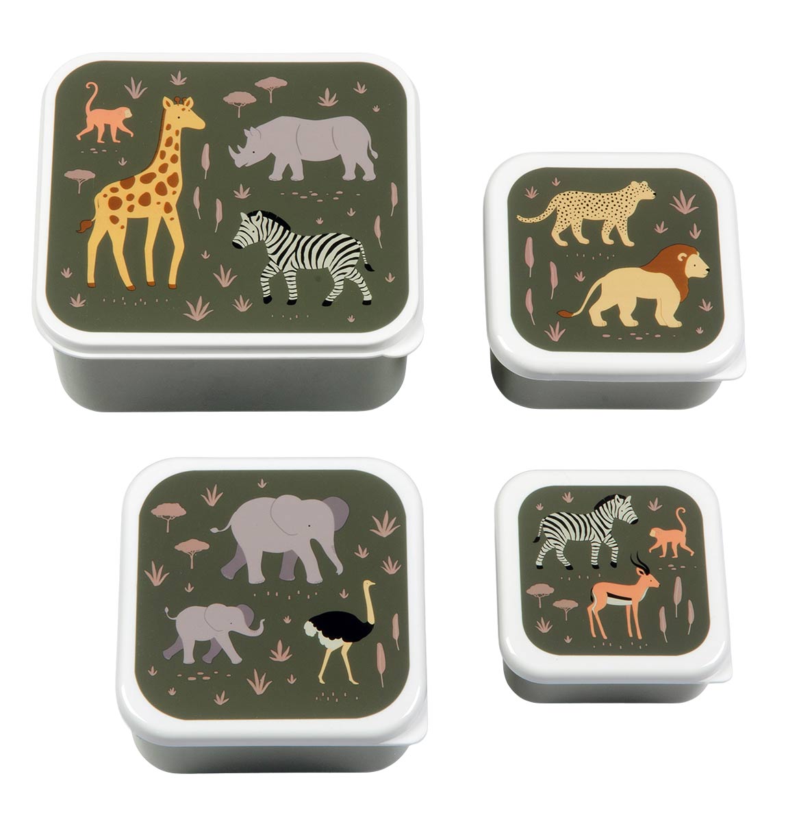 Lot de 4 boîtes à goûter Savane (A Little Lovely Company) - Image 6