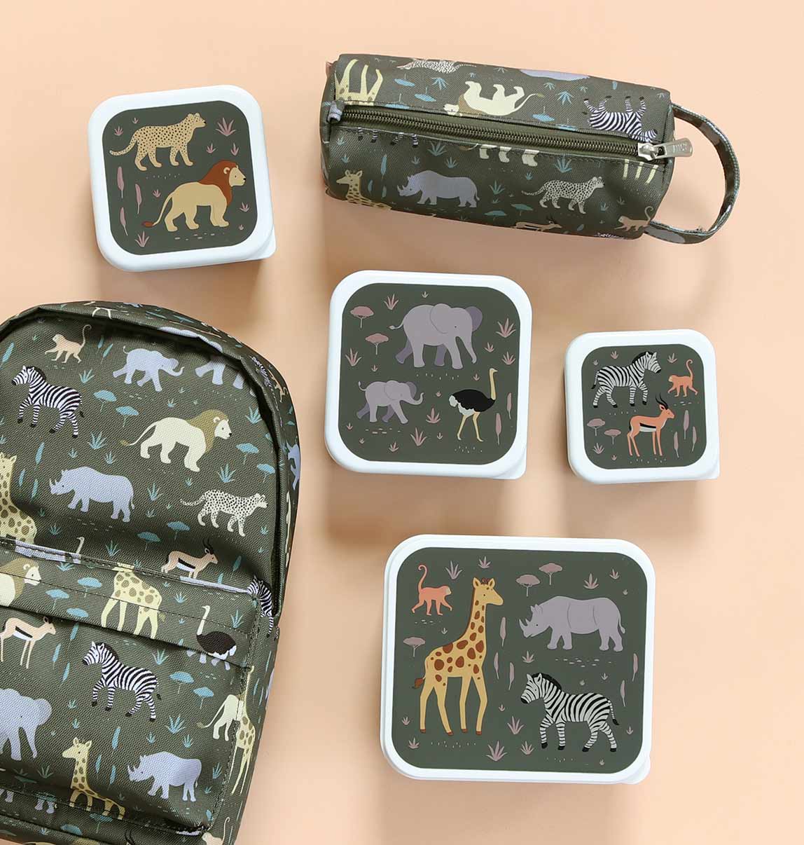 Lot de 4 boîtes à goûter Savane (A Little Lovely Company) - Image 3