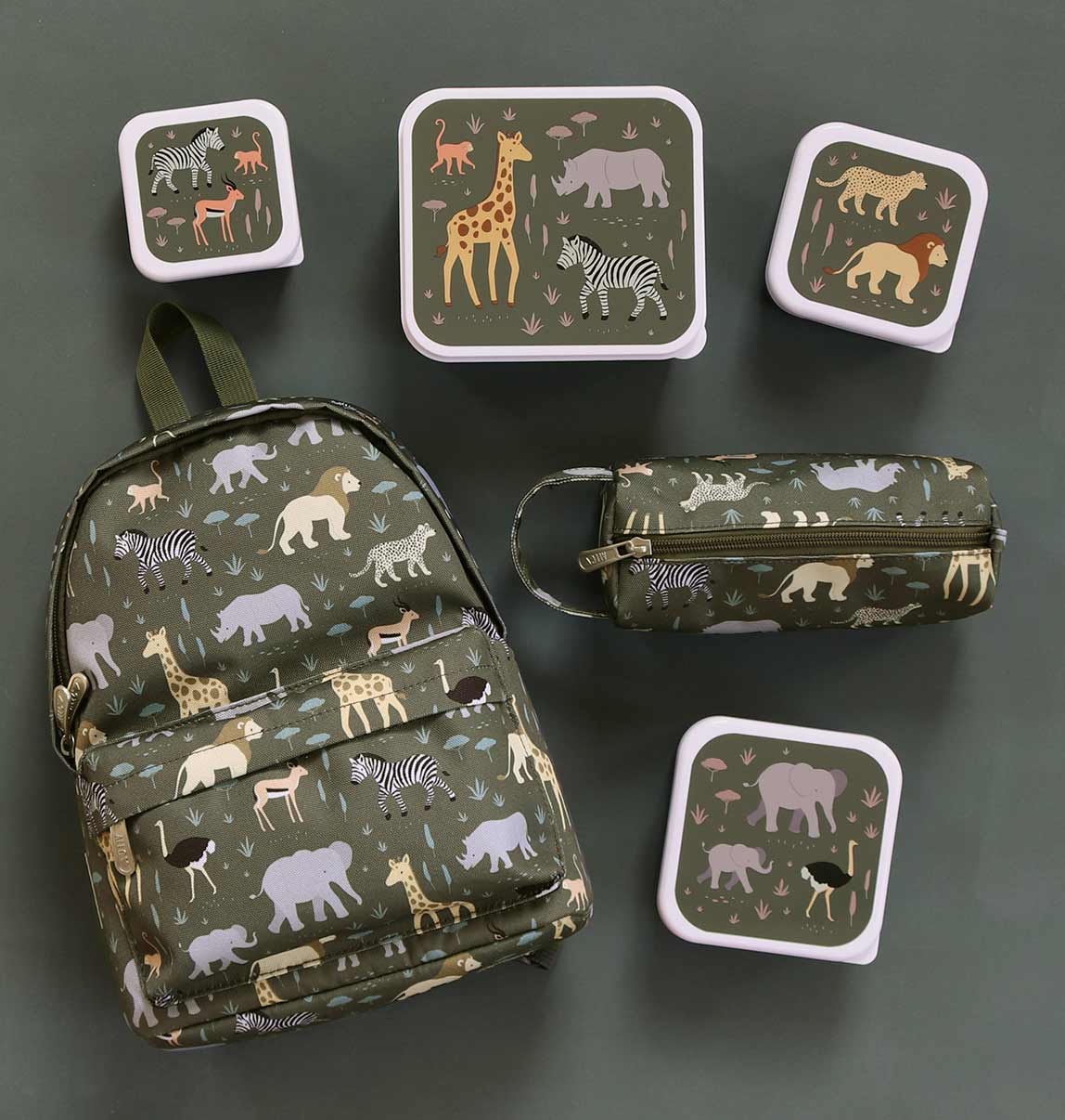 Lot de 4 boîtes à goûter Savane (A Little Lovely Company) - Image 4